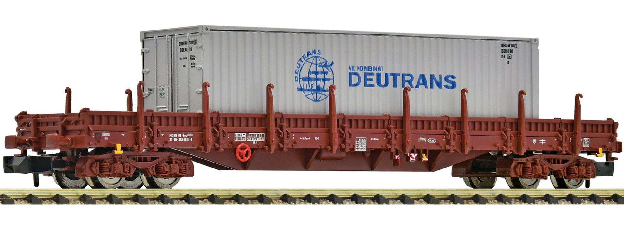 Fleischmann N 6660045 Schwenkrungenwagen Res mit 40 Fuß Container der DR Ep.IV