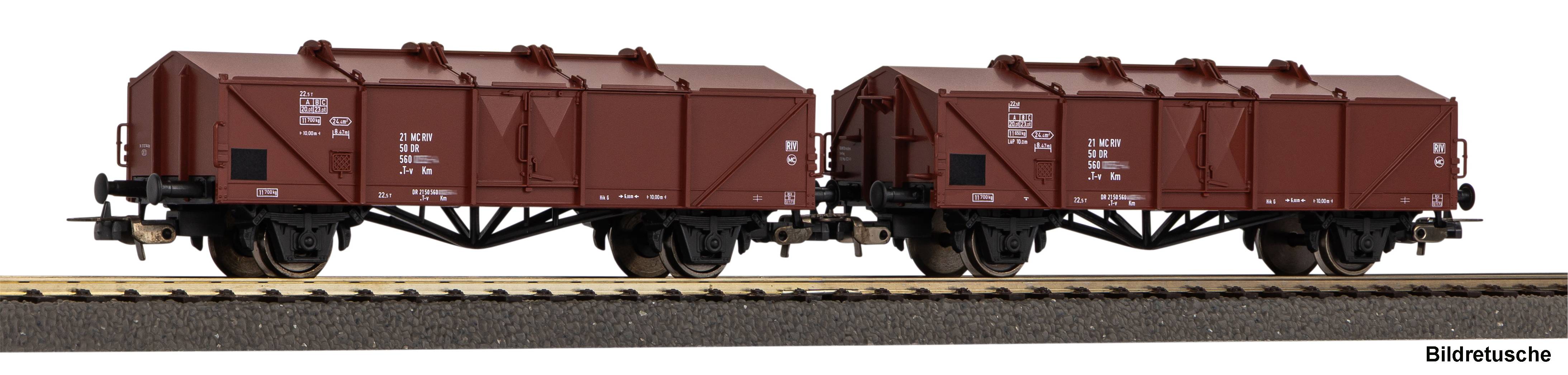Piko H0 28331 Klappdeckelwagen 2er Set DR Ep.IV
