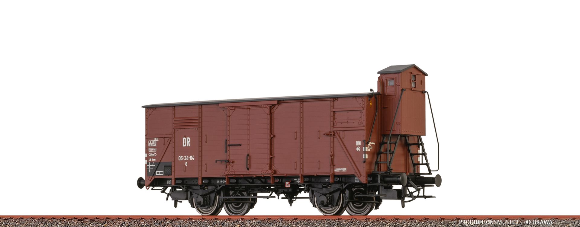 51250 Brawa H0 Gedeckter Güterwagen G, DR, Ep.III
